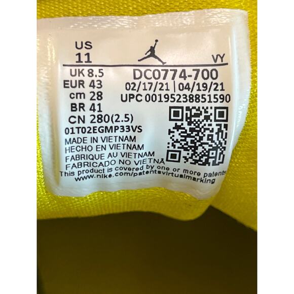 Air Jordan 1 Low Pollen Yellow White Men’s Size 11 DC0774-700 2021 Retro - Picture 2 of 9